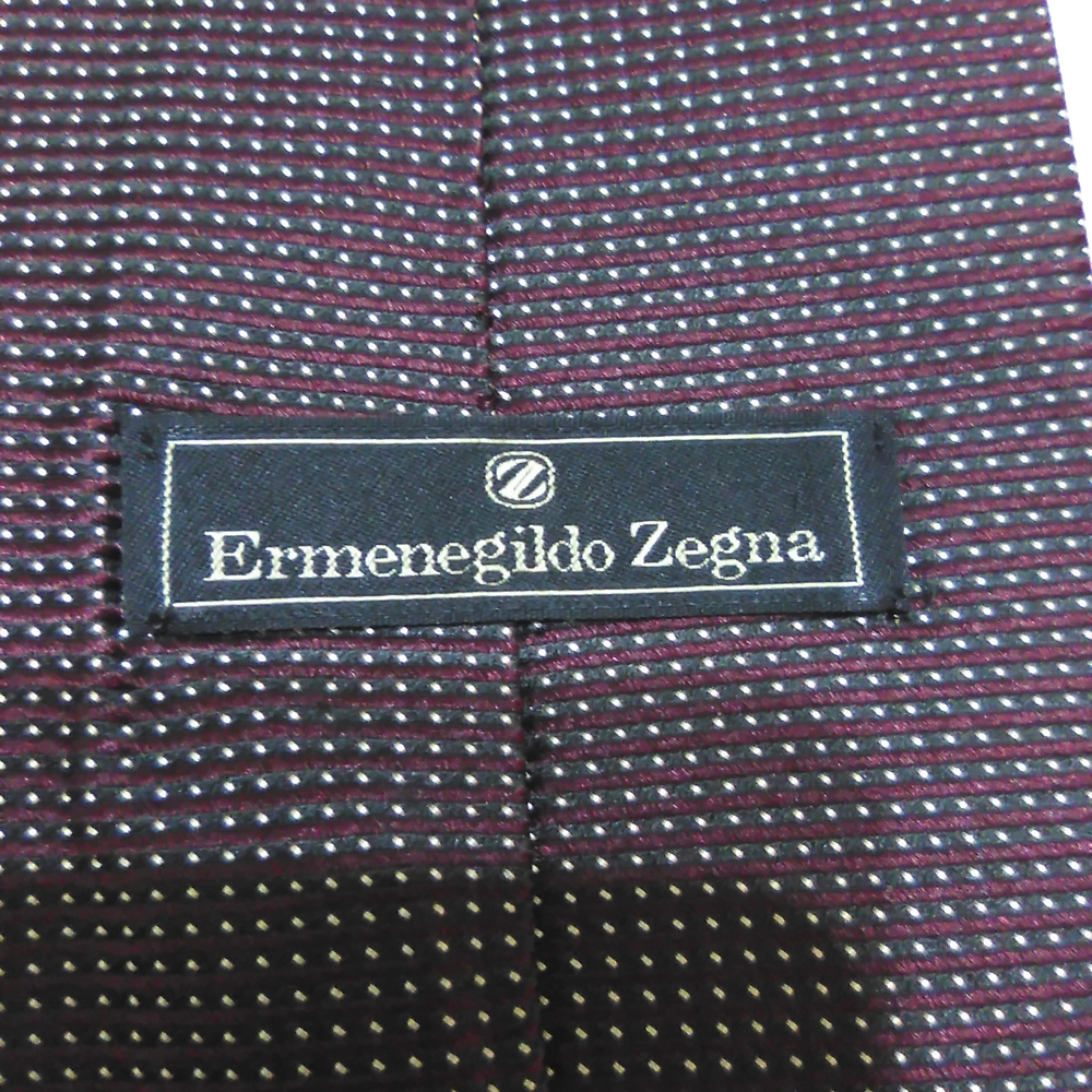 Ermenegildo Zegna Burgundy Microdot Silk Tie